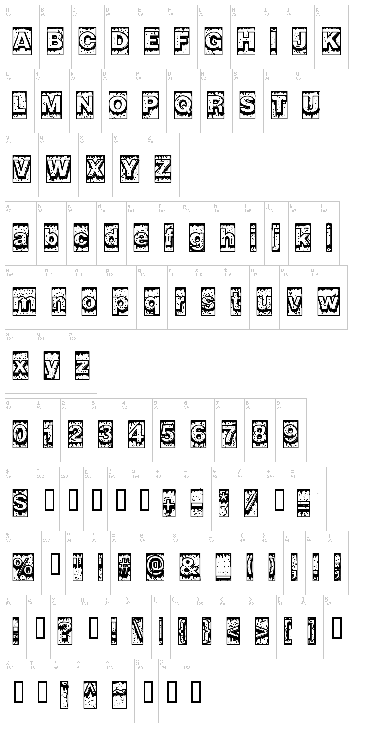 Swamp Type font map